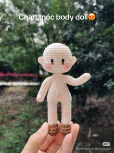 Amigurumi Doll Body Crochet Pattern Chart with Instructions