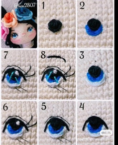 Amigurumi Doll Eyes Crochet Tutorial Step by Step