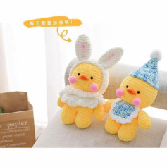 Amigurumi Duck Cosplay Crochet Pattern: Butterfly, Deer, Frog & Party Hat Versions