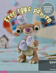 Amigurumi Paskalya Yumurtası - Ücretsiz Móc Len Thỏ và Trứng Phục Sinh