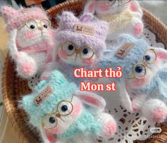 Amigurumi Rabbit Chart with Glasses and Hat Pattern