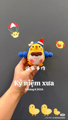 Amigurumi Retro Headphones Chicken and Pig Doll Pattern Chart