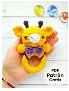 Amigurumi Sonajero Jirafa PDF Patrón Gratis