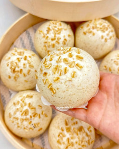 Bánh Bao Hấp Yến Mạch Không Đường Ăn Kiếng Mềm Xốp Thơm Ngon