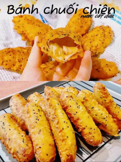 Bánh chuối chiên giòn rụm nhân phô mai béo ngậy