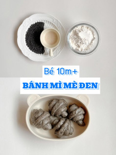Bánh mì mè đen hấp mềm thơm cho bé ăn dặm từ 10 tháng tuổi
