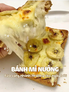 Bánh mì nướng chuối phô mai mozzarella - Bữa sáng nhanh gọn healthy