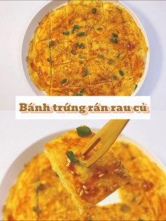 Bánh trứng rán rau củ với cải thảo, cà rốt và hành lá
