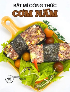 Bật mí công thức cơm nắm rong biển với cá ngừ, hạt điều và sốt mayo