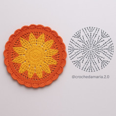 Beautiful Crochet Flat Charts: Sunflower Motif and Floral Placemat Patterns