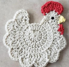 Beautiful Crocheted Chicken Pot Holder Pattern with Chart