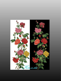 Beautiful Multi-Colored Rose Vine Cross Stitch Pattern Chart by Sweet Garden