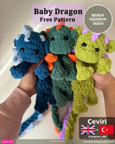 Bebek Ejderha - Amigurumi Ücretsiz Tarif (50 cm)