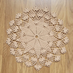 Beige Crochet Doily Pattern Chart: Intricate Lace Design with Step-by-Step Instructions