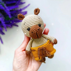 Бесплатная схема вязания крючком амигуруми Капибара: инструкция с фото