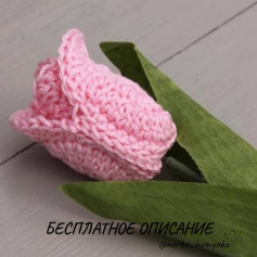 Бесплатное описание вязания розового тюльпана крючком с пошаговыми инструкциями
