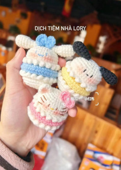 Bộ Chart Móc Len: Gấu Macaron Sanrio (Cinnamoroll, Pochacco, My Melody) và Ếch Bơi Cưng Đáng Yêu