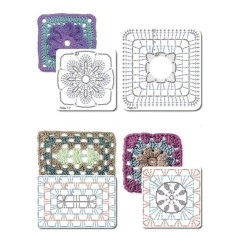 Bộ sưu tập các mẫu biểu đồ móc len granny square với thiết kế hoa văn đa dạng