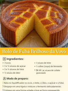 Bolo de Fubá Brilhoso da Vovó: Receita Tradicional com Farinha de Milho