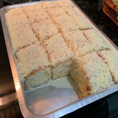 Bolo Sococo: Cake with Coconut Syrup and Shredded Topping