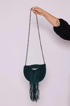 Bolsa Receita 95 - Bolsa Verde com Franjas e Alça de Corrente
