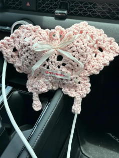 Butterfly Crochet Bag Pattern Chart with Freeform Lace Design and Ribbon Details