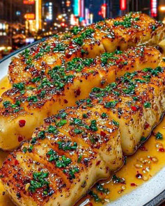 Cá tuyết áp chảo sốt chanh ớt ngọt, bơ tỏi