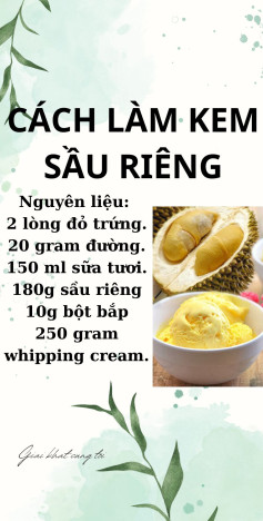 Cách làm kem sầu riêng siêu ngon tại nhà