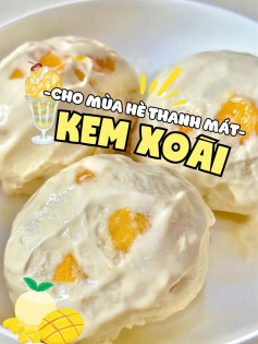 Cách làm Kem Xoài thanh mát cho mùa hè với sữa chua và bột đậu nành