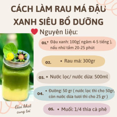 Cách làm Rau má đậu xanh siêu bổ dưỡng, đồ uống giải khát ngon lành