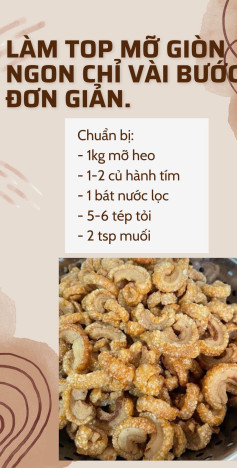 Cách làm tóp mỡ giòn ngon chỉ vài bước đơn giản