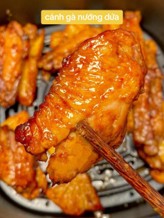Cánh gà nướng dứa thơm ngon, vàng giòn chuẩn vị trong nồi chiên không dầu