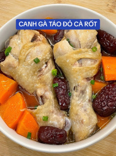 Canh gà táo đỏ cà rốt