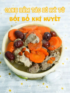 Canh hầm tảo đỏ kỷ tử bồi bổ khí huyết