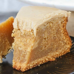 Caramel Mud Cake: Rich, buttery fudge cake with white chocolate and sweet caramel frosting
