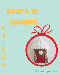 Casita de gengibre: Patrón de ganchillo gratuito para adorno navideño