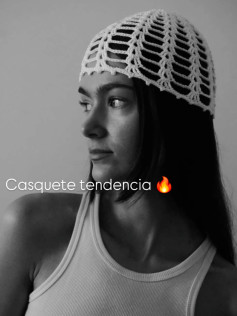Casquete crochet malla tendencia con esquema y patrón
