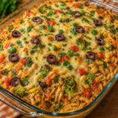 Casserole de Frango com Brócolis e Queijo Derretido