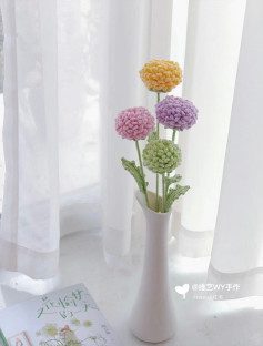 Chart hoa Cúc Pingpong màu pastel: hướng dẫn chi tiết cách móc từng bước