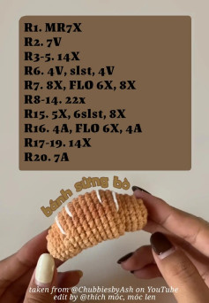 Chart móc Bánh sừng bò (Croissant) dễ cho người mới