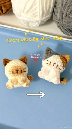 Chart Móc Bé Mèo Mini Dễ Thương, Hướng Dẫn Chi Tiết