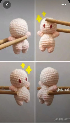 Chart Móc body búp bê Lucky màu hồng trắng