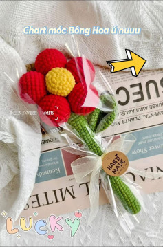 Chart móc bông hoa ú nuuu đỏ vàng xanh lá