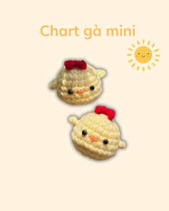 Chart móc gà mini dễ thương màu vàng