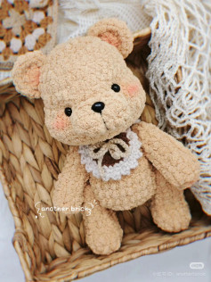 Chart móc gấu bông dễ thương sử dụng len nhung hoặc len xù, hướng dẫn chi tiết từng phần