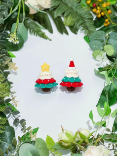 Chart móc gấu thông Noel màu đỏ xanh trắng