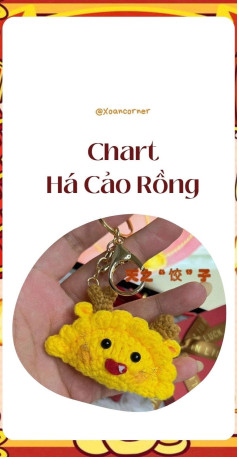 Chart móc Há Cảo Rồng vàng dễ thương