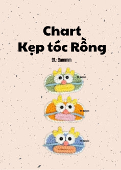 Chart móc kẹp tóc Rồng màu sắc dễ thương