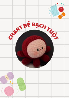 Chart móc len búp bê Bạch Tuột màu đỏ dễ thương