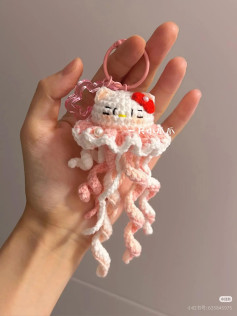 Chart móc len Búp bê Bạch tuột màu hồng trắng